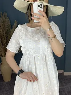 پیراهن بلند طرح بابونه