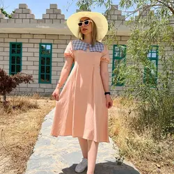 پیراهن بلند مدل چهارخانه کد 0132