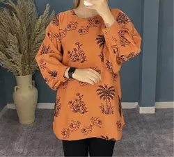 تونیک جلو بسته مدل خامه دوزی کد 30373-1