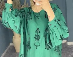 تونیک جلو بسته مدل خامه دوزی کد 30373-1