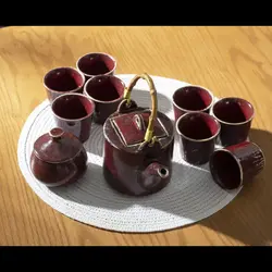 ست قوری و فنجان سرامیکی کد 348