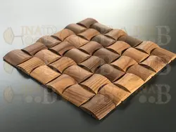 دیوارپوش ترمووود 30*30 (موزاییک چوبی) مدل Fivi