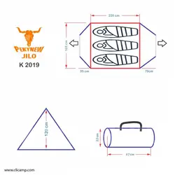 چادر سه نفره کله گاوی / PEKYNEW - مدل K 2019 / سبز - فروشگاه کلیکمپ