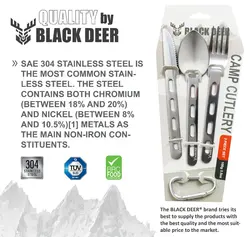 ست قاشق چنگال بلک دیر / Black Deer - مدل استیل - فروشگاه کلیکمپ