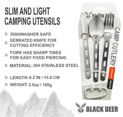 ست قاشق چنگال بلک دیر / Black Deer - مدل استیل - فروشگاه کلیکمپ