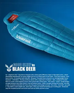 کیسه خواب پر بلک دیر / Black Deer - مدل Alpine 800 / آبی - فروشگاه کلیکمپ