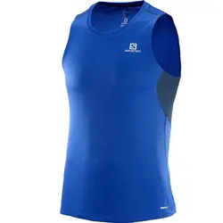 تیشرت رکابی سالامون / SALOMON - مدل Agile Tank / آبی - فروشگاه کلیکمپ