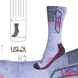جوراب کوهنوردی اوشبا / USHBA - مدل ترکینگ / طوسی - فروشگاه کلیکمپ