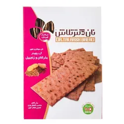 نان سوخاري حاوي ارد چاودار بذر کتان زنجبيل نان تلاش بدون شکر 400 گرمي