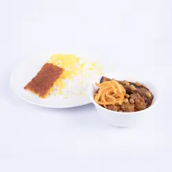 چلو خورش قيمه بادمجان