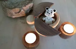 جعبه کفش دوزک در جعبه چوب بلوط