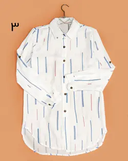 شومیز نخی سفید طرح دار | پوشاک دارکوب