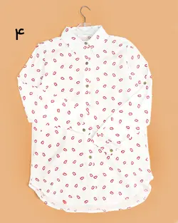 شومیز نخی سفید طرح دار | پوشاک دارکوب