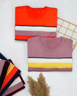 بلوز یقه گرد راه راه | پوشاک دارکوب