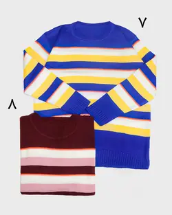 بلوز یقه گرد راه راه | پوشاک دارکوب