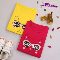 تیشرت دخترانه با طرح فانتزی | عینک Love فانتزی