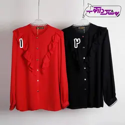 شومیز دخترانه مجلسی شیک | حریر یقه قلاب بافی