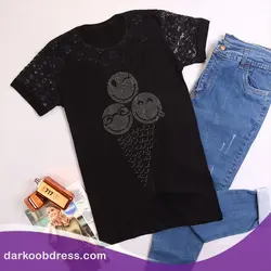 تیشرت ویسکوز مشکی تک رنگ