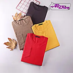 بلوز آستین بلند ساده تک جیب