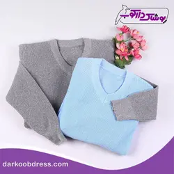 بلوز بافتنی دخترانه | طرح یقه هفت