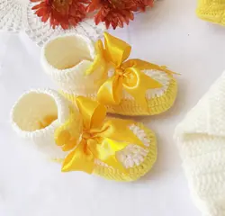 ست قلاب بافی نوزادو کودک ضخیم طرح گیشا