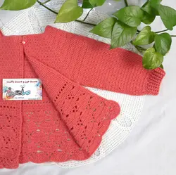 سرویس قلاب بافی مدل نگین، سارافن، کت، کلاه و پاپوش(سفارشی)