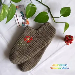 پاپوش قلاب بافی زنانه طرح رز