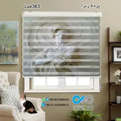 پرده زبرا تصویری لوکس باتصویرنقش برجسته زن با ماسک-کد Lux362