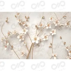 پرده زبرا - طرح شاخه های شکوفه - کد lux301