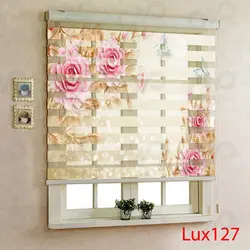 پرده زبرا سه بعدی - طرح گل محمدی - کد lux127