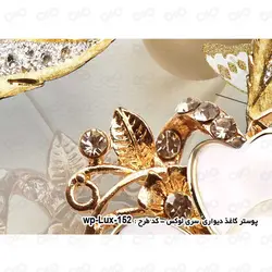 پوستر دیواری سه بعدی گل سفید و طلایی لوکس کد wp-lux-152