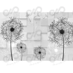 پرده زبرا - طرح گل قاصدک - کد lux174