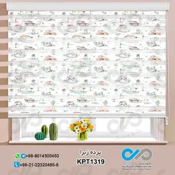 پرده زبرا تصویری پترن با طرح برف و آدم برفی-کدKPT1319