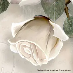 پوستر دیواری سه بعدی لوکس طرح گل سفید کد wp-lux-020
