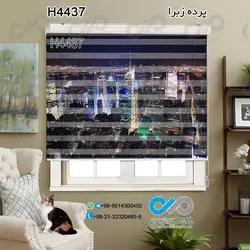 پرده زبرا تصویری ساختمان ها طرح برج هاوساختمان ها ازبالادرشب-کدH4437