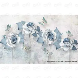 پوستر دیواری سه بعدی لوکس طرح گل رز آبی کد wp-lux-001