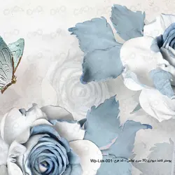 پوستر دیواری سه بعدی لوکس طرح گل رز آبی کد wp-lux-001