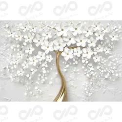 پرده زبرا - طرح گل های سفید - کد lux311