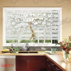 پرده زبرا - طرح گل های سفید - کد lux311