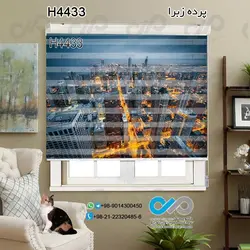 پرده زبراتصویری-پذیرایی-طرح ساختمان ها و عمارت های شهر-کدH4433