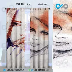پرده پارچه ای سه بعدی طرح نقاشی چهره زن -کدWBS563