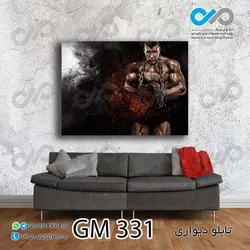 تابلو دیواری دکوپیک باشگاه بدنسازی تصویر ورزشکار-کد GM_331