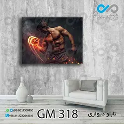 تابلو دیواری دکوپیک باشگاه بدنسازی تصویر وزنه بردار-کد GM_318