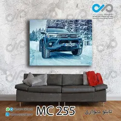 تابلو دیواری دکوپیک طرح خودرو مدرن مشکی دربرف-کد MC_255 - مستطیل افقی