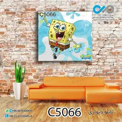 تابلو دیواری دکوپیک طرح کارتونی انیمیشن باب اسفنجی-کد C5066 مربع