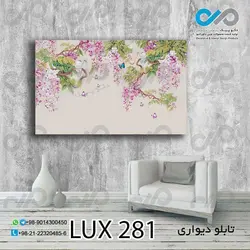 تابلو دیواری دکوپیک لوکس با طرح درخت پر گل و برگ- کد LUX_281 مستطیل افقی