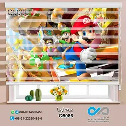 پرده زبرا سه بعدی اتاق کودک و نوجوان - طرح دنیای ماریو - کد C5086