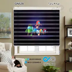 پرده زبرا سه بعدی پذیرایی- طرح گیم نت امانگ آس سوپر هیروز - کد GN529