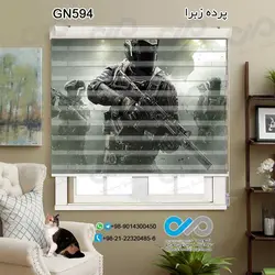 پرده زبرا سه بعدی پذیرایی- طرح گیم نت کالاف دیوتی - کد GN594