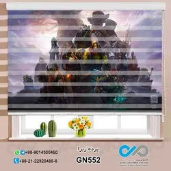 پرده زبرا سه بعدی پذیرایی- طرح گیم نت وارکرفت - کد GN552